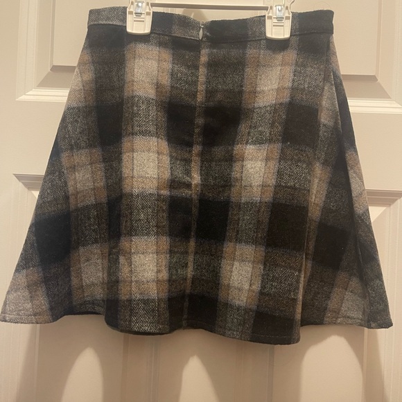 More To Come Plaid A-Line Mini Skirt in Black and Gray - Picture 3 of 4